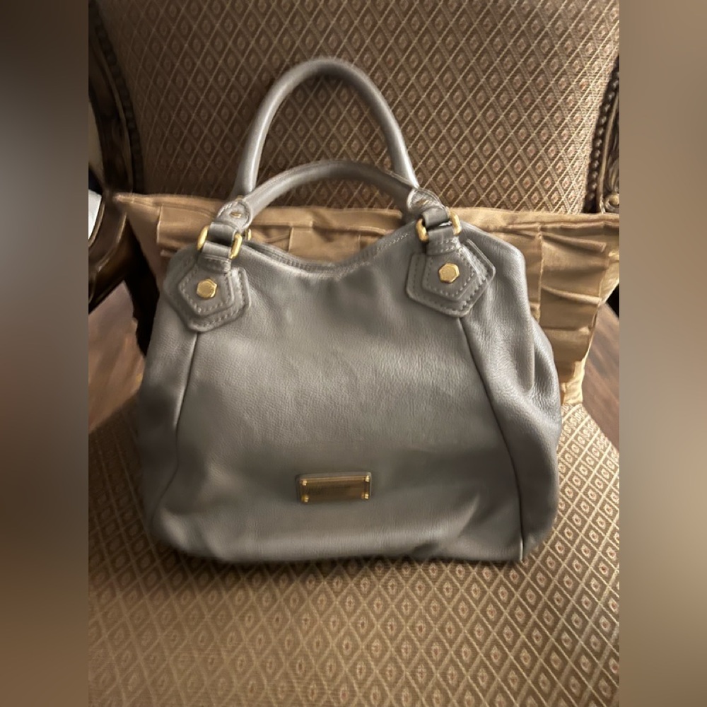 Marc Jacobs Gray Shoulder Bag with Gold Accents